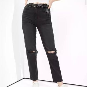 American Eagle Ripped Mom Straight Jeans